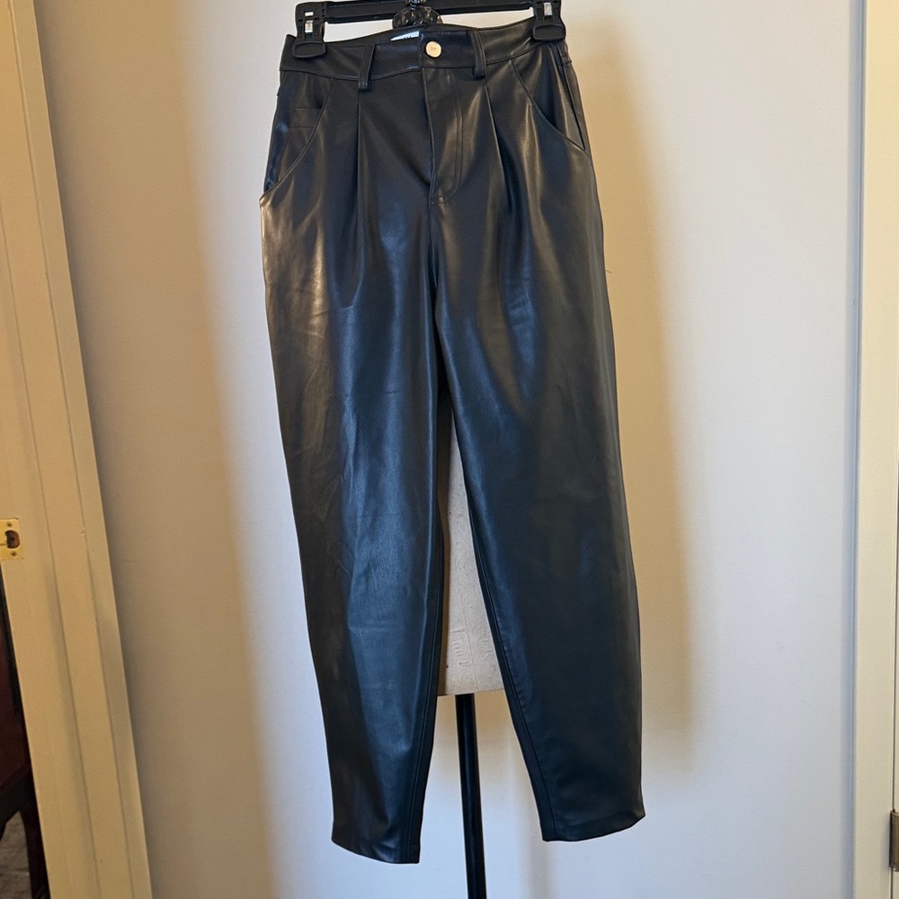 Zara black  Faux Leather Trousers